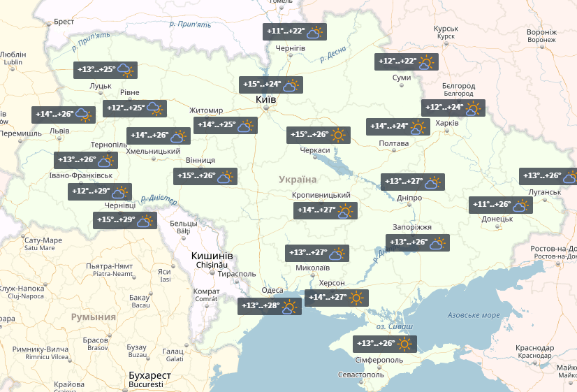 Прогноз на 25 августа / УНИАН Прогноз на 25 августа / УНИАН