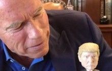 "Прискорений курс історії з залізним Арні": Шварценеггер з лялькою Трампа дав урок неонацистам (відео)