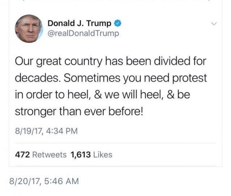 Исправленный твит Трампа, но все с той же ошибкой / twitter.com/chavismophoto