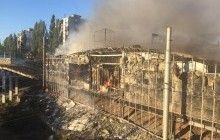 Пожар на рынке "Колибрис" в Киеве на Борщаговке потушили