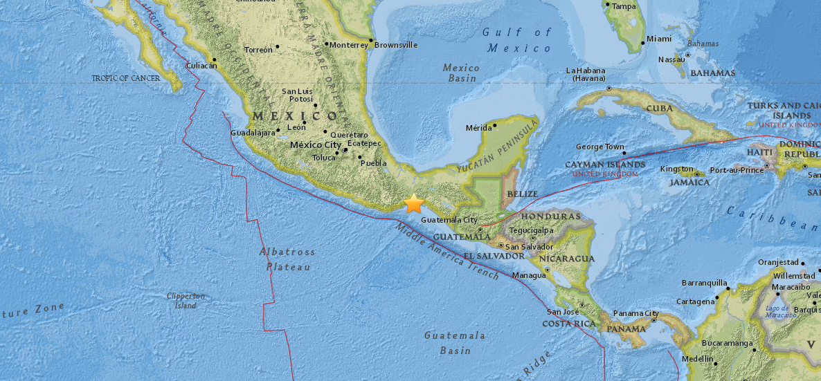 У Мексиці стався землетрус / фото earthquake.usgs.gov У Мексиці стався землетрус / фото earthquake.usgs.gov