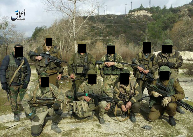 A group photo of supposedly Wagner mercenaries spread by ISIS resources. However, the Russian outlet Fontanka.ru supposes this photo was made in Donbas A group photo of supposedly Wagner mercenaries spread by ISIS resources. However, the Russian outlet Fontanka.ru supposes this photo was made in Donbas