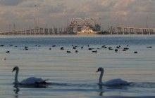 Оккупанты заявили, что возвели все опоры автодорожной части моста в Крым