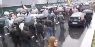 Митингующие движутся к Площади Конституции / Скриншот видео Митингующие движутся к Площади Конституции / Скриншот видео