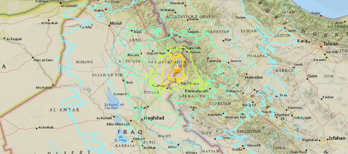 Землетрясение произошло на границе Ирана и Ирака / фото earthquake.usgs.gov Землетрясение произошло на границе Ирана и Ирака / фото earthquake.usgs.gov