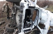 One dead, two injured as Ukraine police car hits anti-tank mine in Donbas