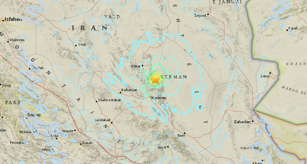 Землетрус стався в провінції Керман / фото earthquake.usgs.gov Землетрус стався в провінції Керман / фото earthquake.usgs.gov