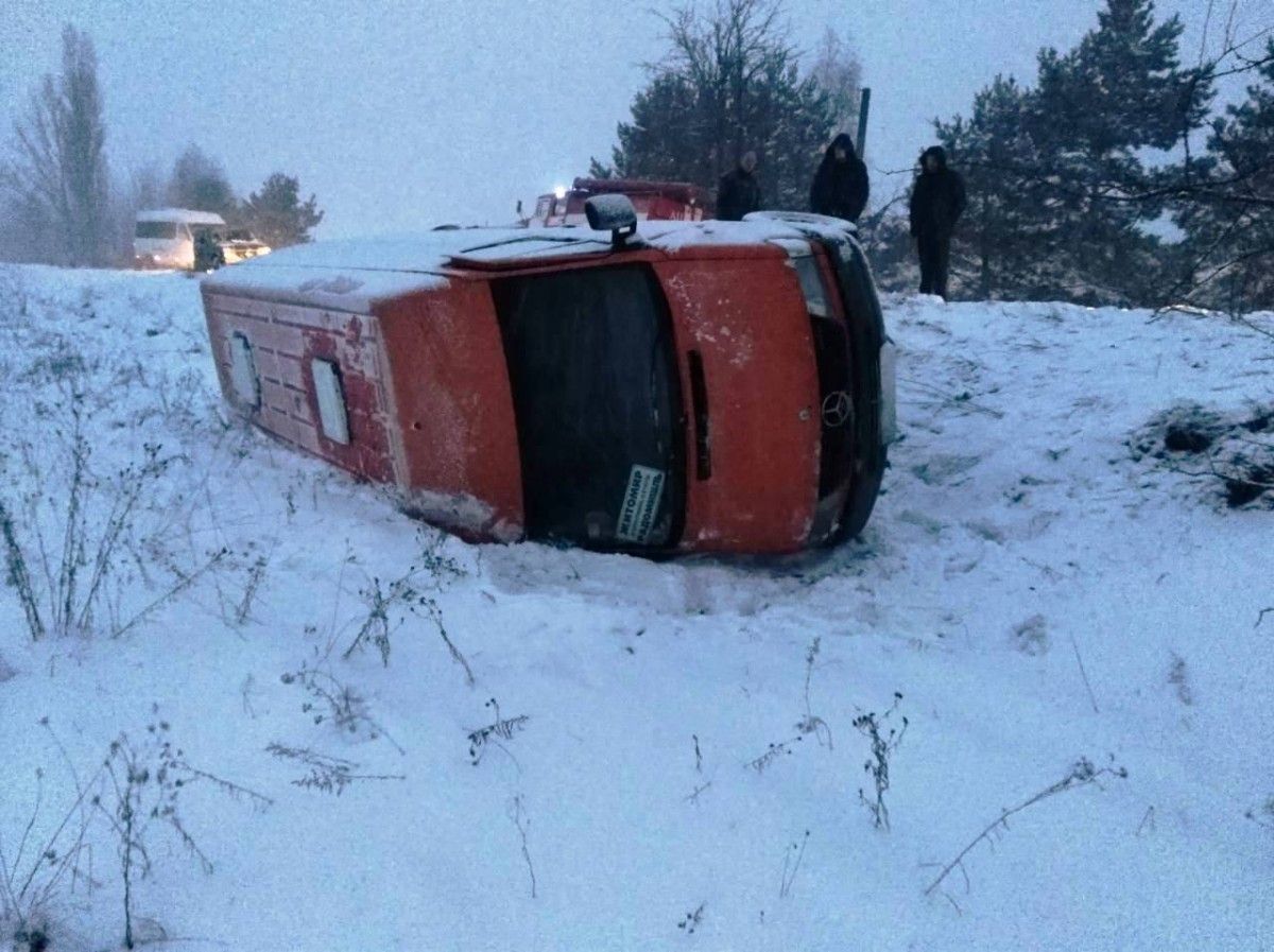 На Житомирщині перевернулася маршрутка з пасажирами / zhytomyr.dsns.gov.ua На Житомирщині перевернулася маршрутка з пасажирами / zhytomyr.dsns.gov.ua