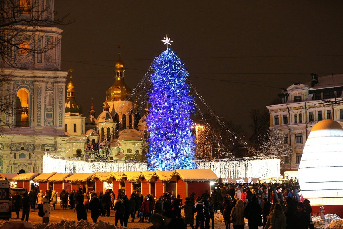Прошлогодняя елка на Софийской площади біла вот такой / Фото УНИАН