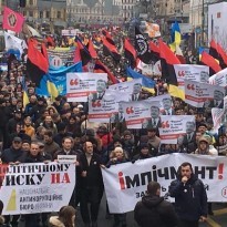 Activists hold Kyiv march in support of presidential impeachment law