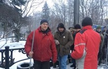 Саакашвили утром разгуливал по палаточному городку под Радой (фото)