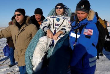 Three crew members from International Space Station safely land in Kazakhstan