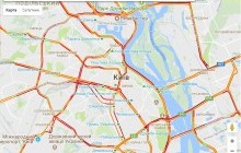 Киев с утра парализовали 9-балльные пробки из-за сильного снегопада (карта)