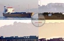 Опубликованы фото, как российский корабль переправляет военную технику в Сирию