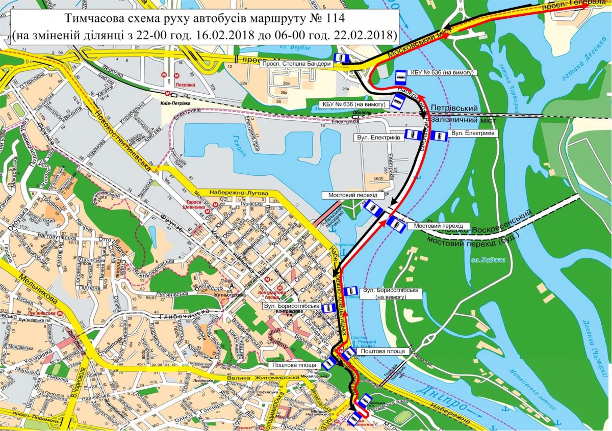 Схема руху автобусу №114 / фото kpt.kiev.ua Схема руху автобусу №114 / фото kpt.kiev.ua