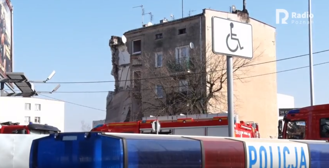 У Познані стався вибух у житловому будинку / кадр з відео Radio Poznan