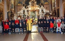 Футболісти ФК "Волинь" помолилися перед початком сезону в Свято-Покровському храмі Луцька