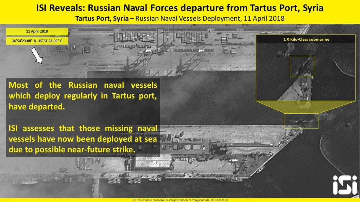 У порту залишилася лише одна підводний човен / фото twitter.com/imagesatint У порту залишилася лише одна підводний човен / фото twitter.com/imagesatint