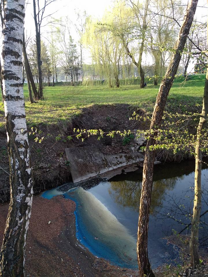 Вода в річці стала незвичного блакитного кольору / фото facebook.com/iryna.nebesna Вода в річці стала незвичного блакитного кольору / фото facebook.com/iryna.nebesna