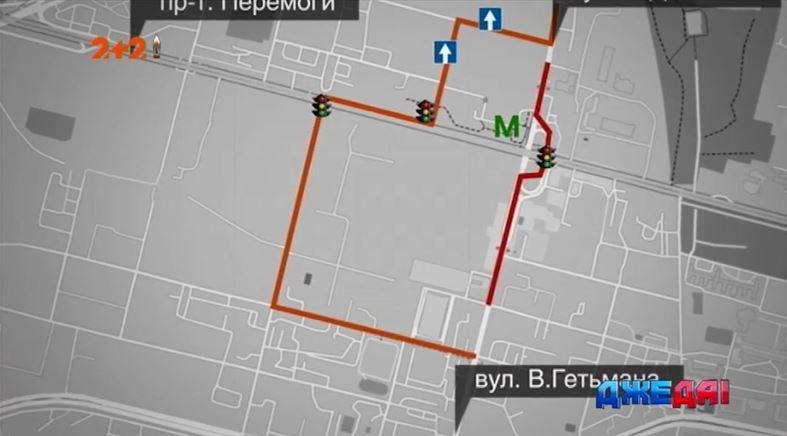 После начала ремонта Шулявского моста движение транспорта будет осуществляться по-новому / Скриншот. - ДжеДаІ