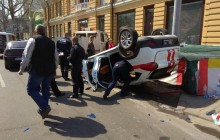 В Одессе авто ГСЧС по дороге на вызов столкнулось с внедорожником и перевернулось - СМИ