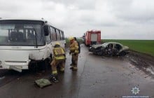 Смертельное ДТП на Донетчине: Daewoo Lanos врезался в автобус