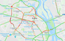 Из-за ремонта дороги возле станции метро "Дорогожичи" в Киеве образовалась 10-километровая пробка