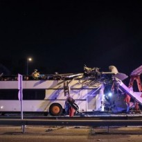 Ukrainian bus rams height barrier in Budapest, almost three dozen people injured (Photo)
