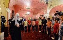 Патриарх Кирилл принял детей погибших сирийских военных