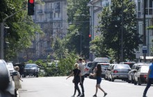 В Киеве возле Рады на машины упало дерево (фото, видео)