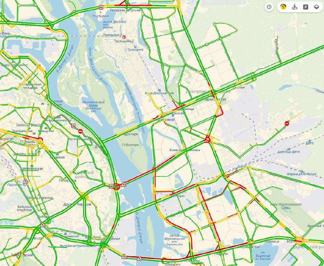 Скріншот Яндекс.Пробки
