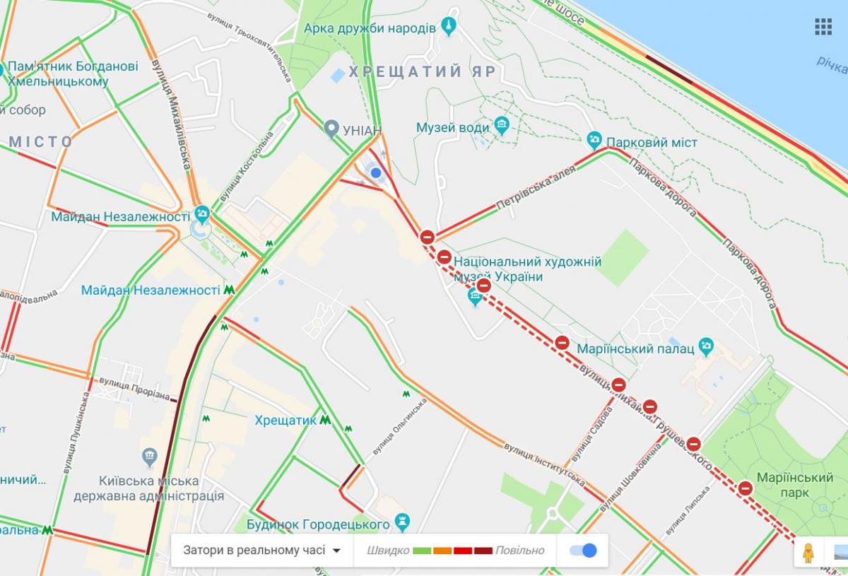 Скриншот - карти Google