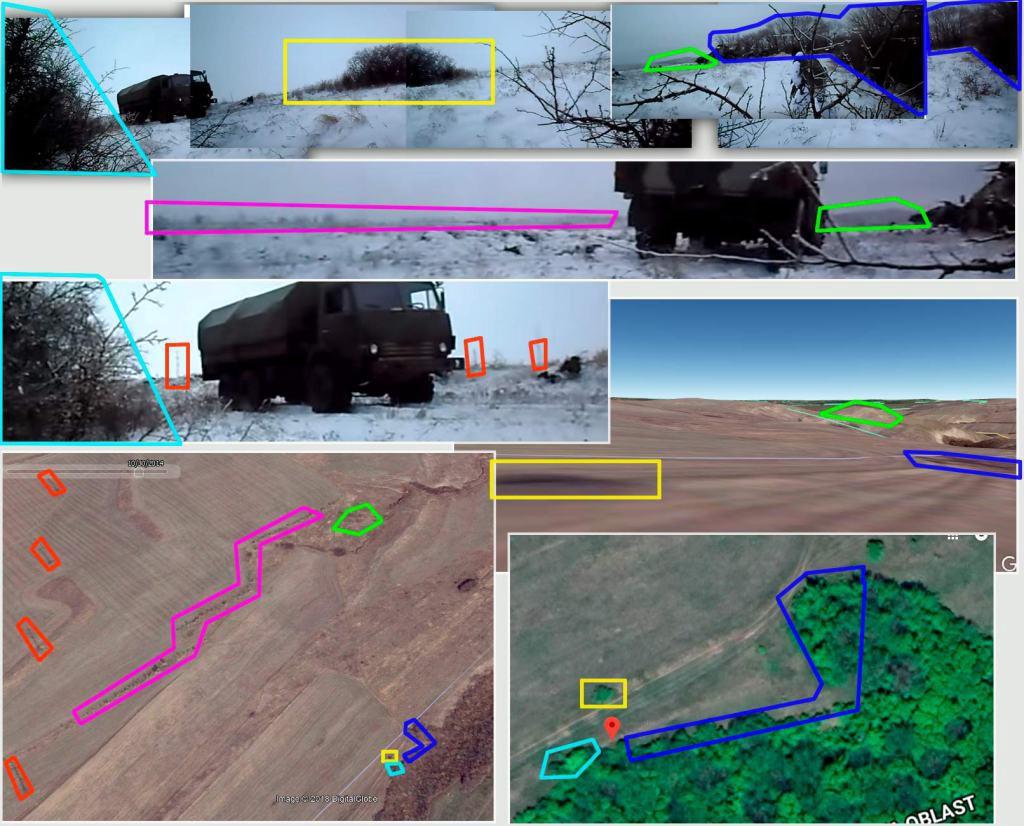 Кадры боя сняты в поле к северу от Дебальцево / bellingcat.com Кадры боя сняты в поле к северу от Дебальцево / bellingcat.com