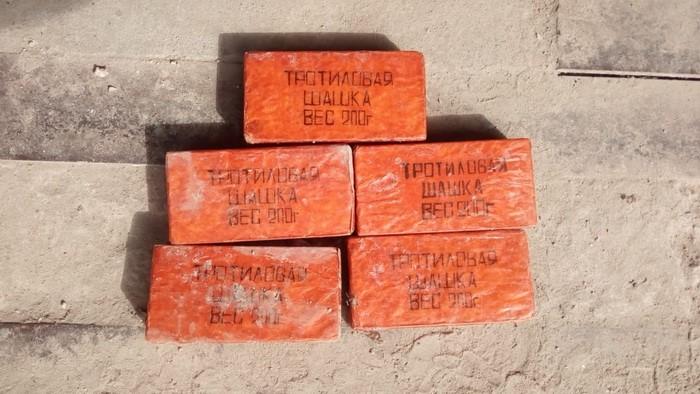 Общий вес тротиловых шашек составляет один килограмм / фото пресс-центр СБУ