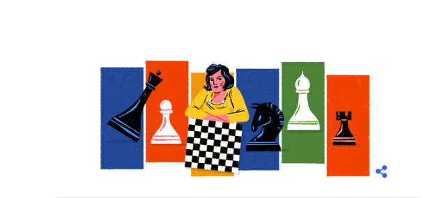 Google присвятив дудл радянській чемпіонці світу з шахів Людмилі Руденко / скріншот