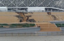 В день финала дождь в Волгограде уничтожил построенную к ЧМ-2018 дорогу возле стадиона (фото)