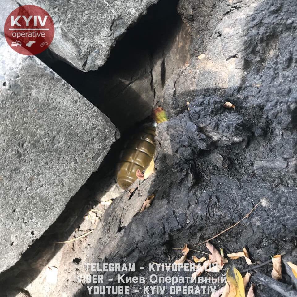 Обнаружили на аллее между Верхним и Нижним Валом / фото facebook.com/KyivOperativ Обнаружили на аллее между Верхним и Нижним Валом / фото facebook.com/KyivOperativ