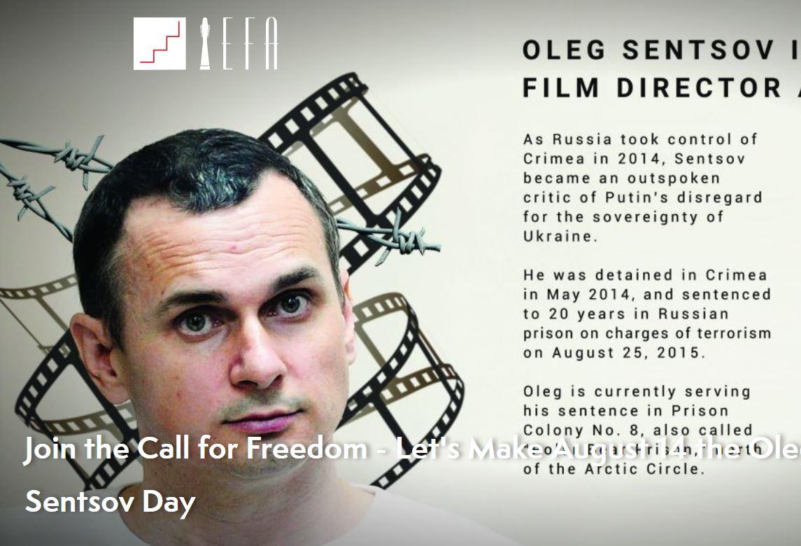 У EFA закликали оголосити сьогоднішній день "Днем Сенцова" / Скріншот - europeanfilmawards.eu