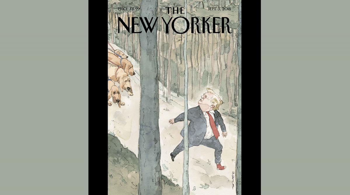 Журнал New Yorker розмістив на обкладинці Трампа, який тікає від собак (фото) Журнал New Yorker розмістив на обкладинці Трампа, який тікає від собак (фото)