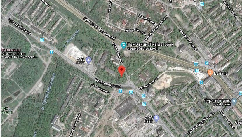 В центре Запорожья готовят землю под строительство баптистской церкви / google.com.ua 