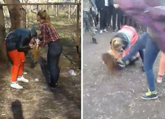Школьницу избила группа девочек / Скриншот