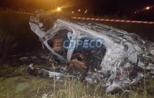 Ночью в Киеве произошло ужасное ДТП: водитель Mercedes сгорел заживо (фото, видео)
