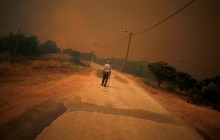 Борьба с лесными пожарами в Португалии затягивается: тушить огонь мешают жара и ветер