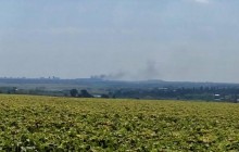 Волонтер рассказал о сильном пожаре на позициях боевиков близ Донецкого аэропорта (фото)