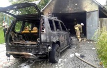 На Тернопільщині при пожежі в гаражі згоріли авто, скутер і чотири велосипеди (фото)