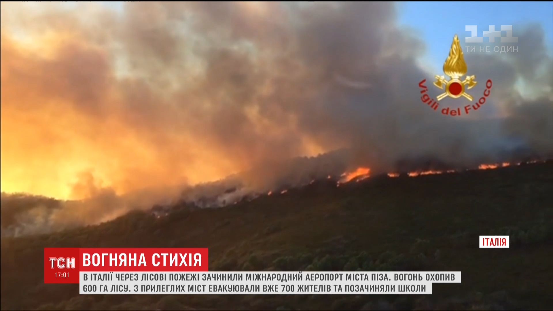Міжнародний аеропорт 'Піза' закрили через лісові пожежі (відео) Міжнародний аеропорт 'Піза' закрили через лісові пожежі (відео)