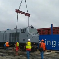 First U.S.-built locomotive arrives in Ukraine (Video)