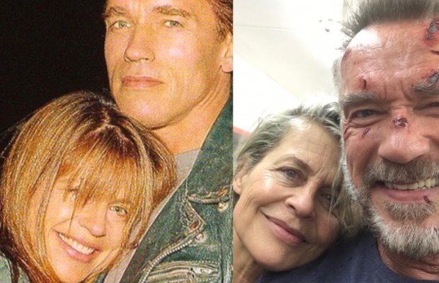 Спустя 27 лет: Арнольд Шварцнеггер показал Сару Коннор на съемках старого и нового «Терминатора» (фото)