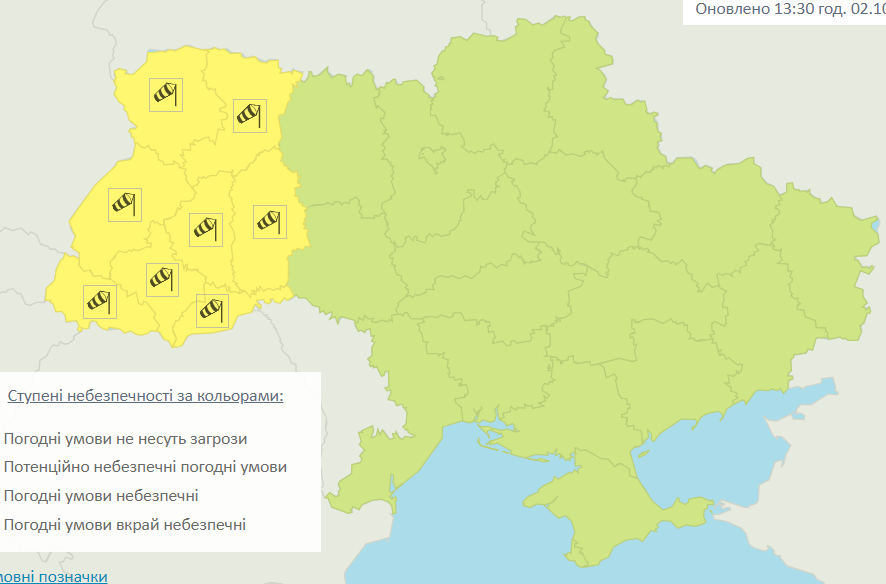 На западе Украины ожидается сильный ветер / Укргидрометцентр На западе Украины ожидается сильный ветер / Укргидрометцентр