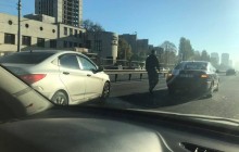 Owners of imported cars with foreign registration blocking Kyiv streets in protest against fuel price hikes